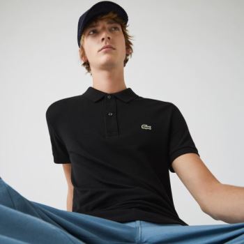 Lacoste Slim Fit Polo in Petit Piqué - Polo Pánské Černé | CZ-0lTYgq